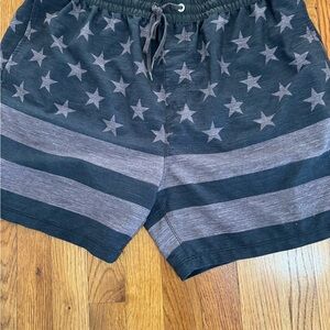 Star Patterned Black and Gray Shorts
